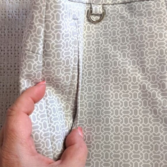 Adrianna Papell Embellished Print Slim Leg w Besom Pk Sz. 4 Pants - Picture 2 of 9